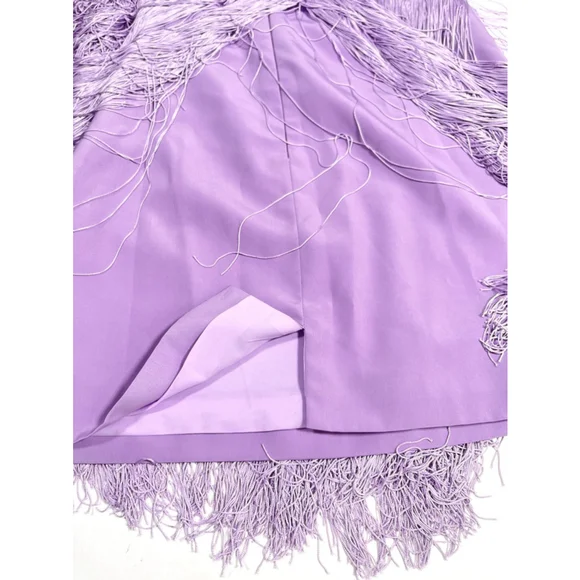 No Pise La Grama Por Daniela Panaro Dress 4 Lavender Purple Fringe One Shoulder